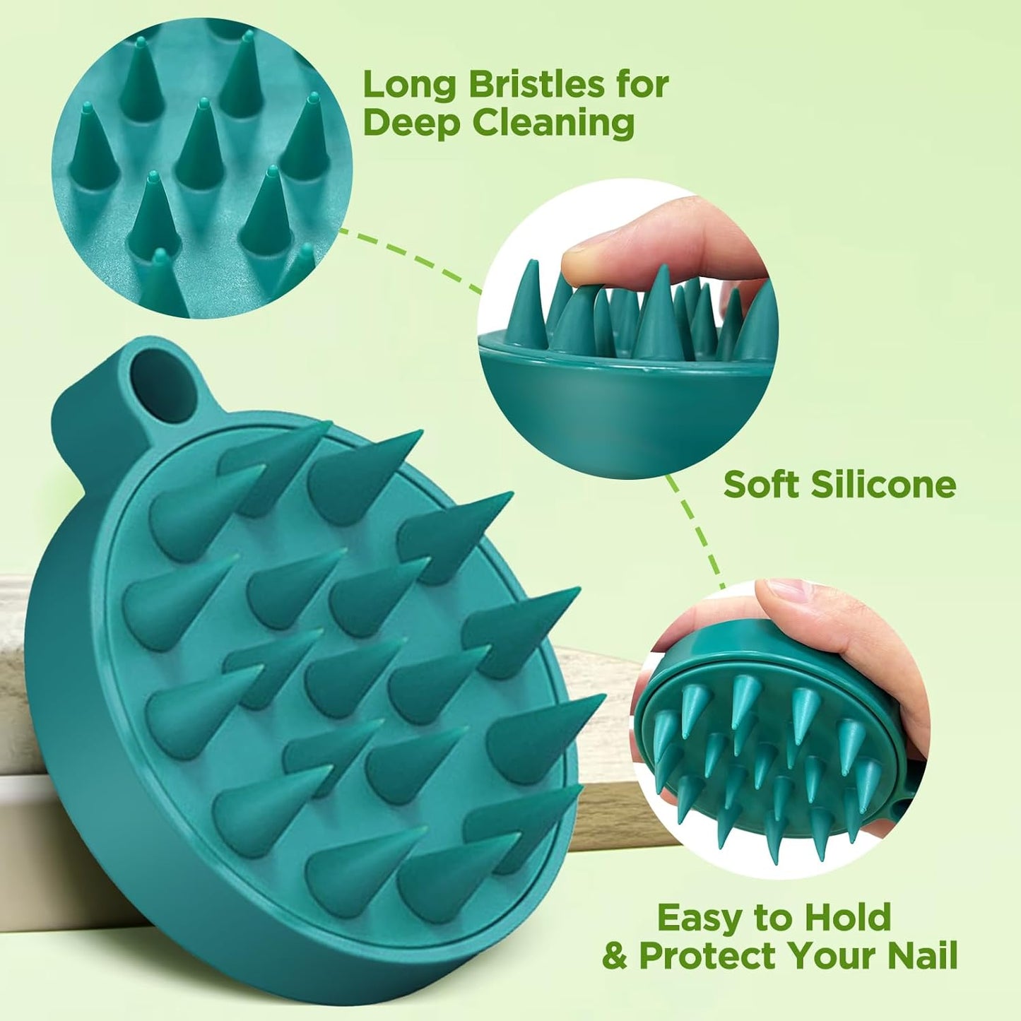 Rosemary & Apple Scalp Exfoliating Tonic - Scalp Detox Serum Deep Cleansing & Clarifying Treatment for Buildup, Dry Flaky Scalps - Soft Silicone Hair Scalps Massager Shampoo Brush for All Hair Types