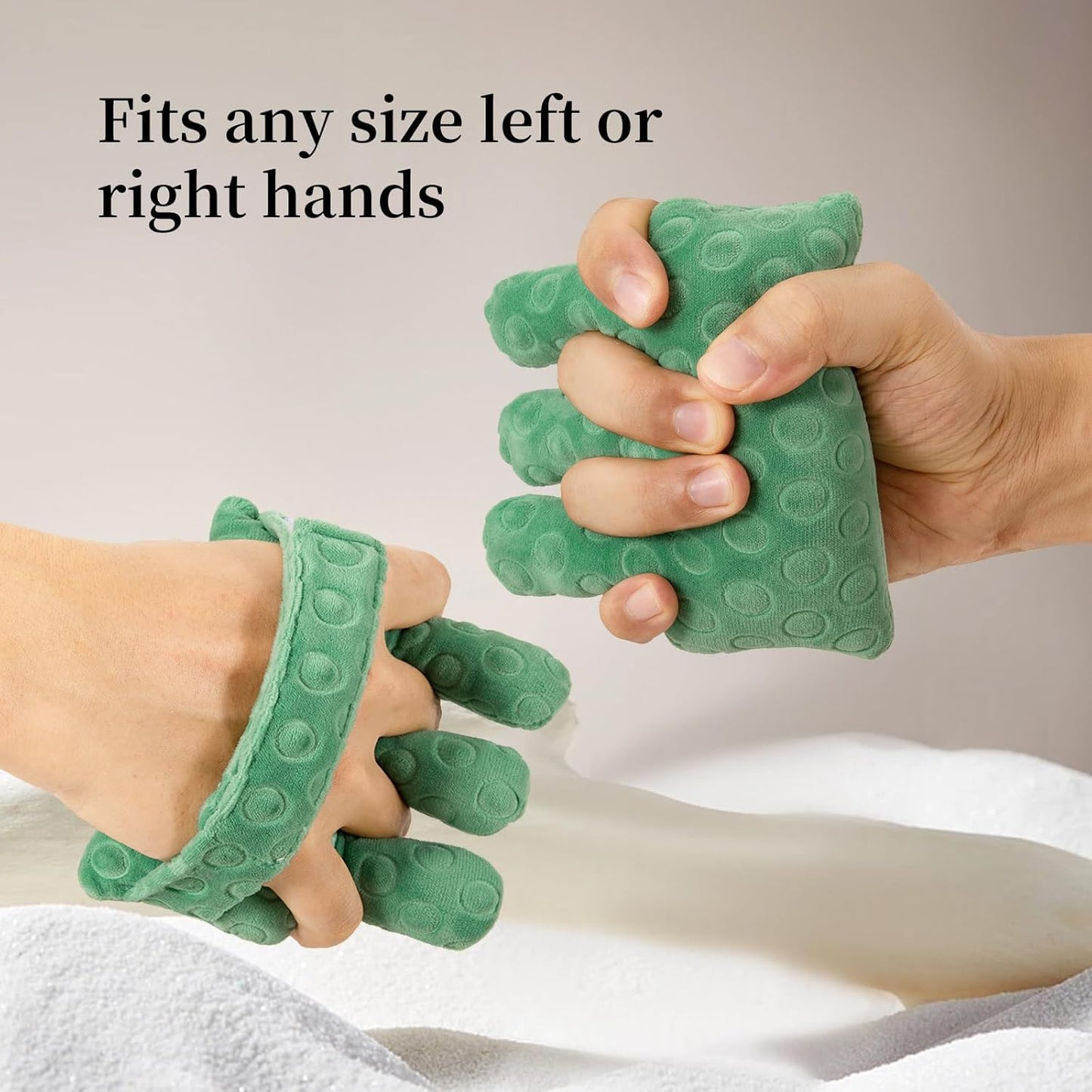 Adjustable Removable Finger Separator Protector Hand Contracture Cushion Padding Pillow Prevention Aid Training Tool With Fingers Hands Splints (Green)