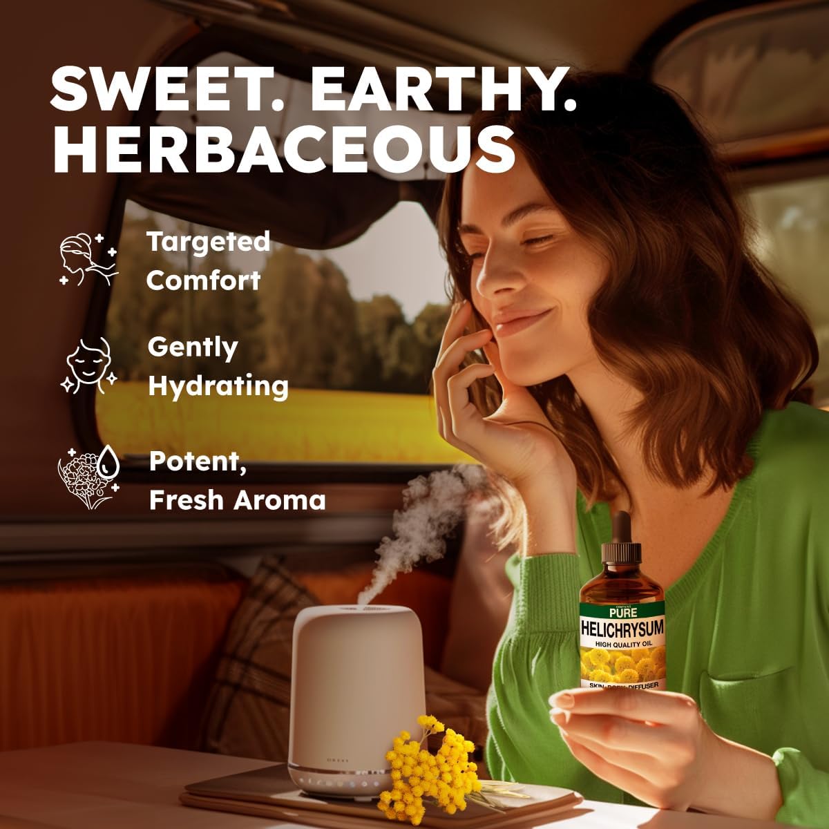 Kukka Helichrysum Essential Oil for Skin, Relaxation - 4 Fl Oz - Helichrysum Essential Oil for Aromatherapy, Skin Care, Home Diffusers, DIY Soap Making Scents