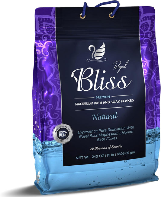 Magnesium Bath & Foot Soak | Salt Flake 15 LB (240 OZ), Super Value Pack | Natural Salts for Relaxation, Wellness & Muscle Relief, Soaking, Recovery & Stress Relief - 15 LB (240 OZ)