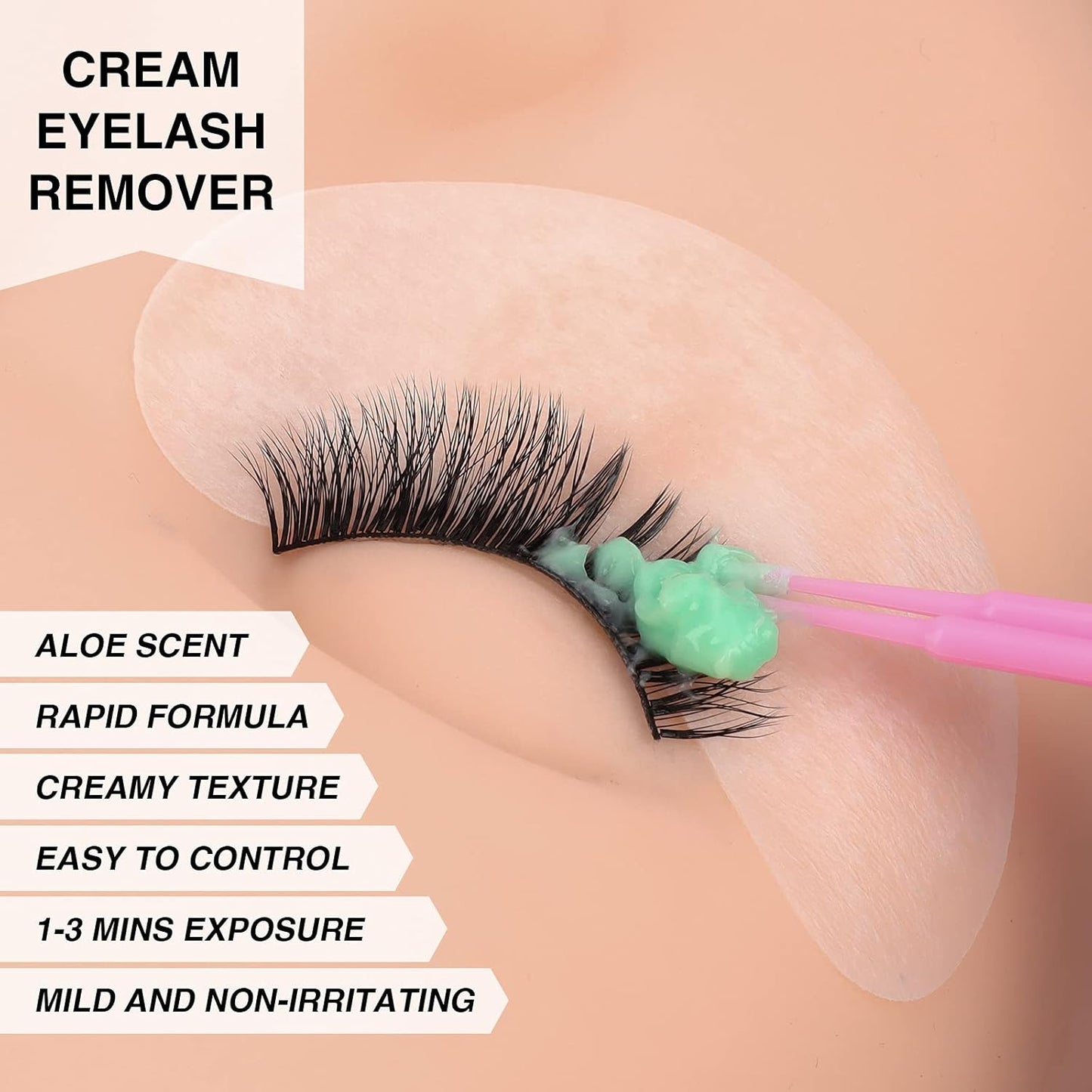 LASHVIEW Eyelash Extension Remover Cream, Eyelash Adhesive Remover, Professional Eyelash Extensions Remover for Salon(ALOE 0.51fl.oz/15ml)