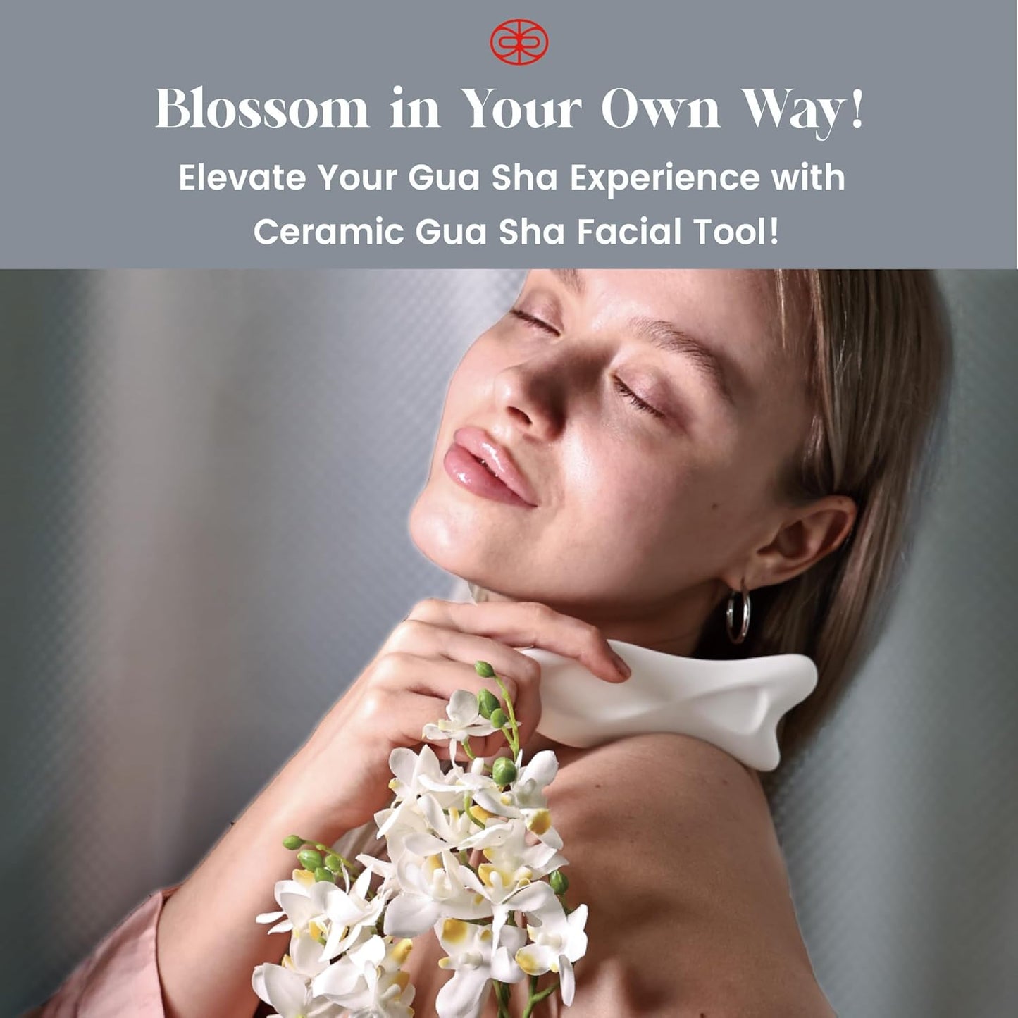 Rena Chris 3D Ceramic Gua Sha Facial Tools - Acupressure & Guasha for Face Massage, Jawline Sculpting, Puffiness Reduction- Skin Care Tool with User Manual