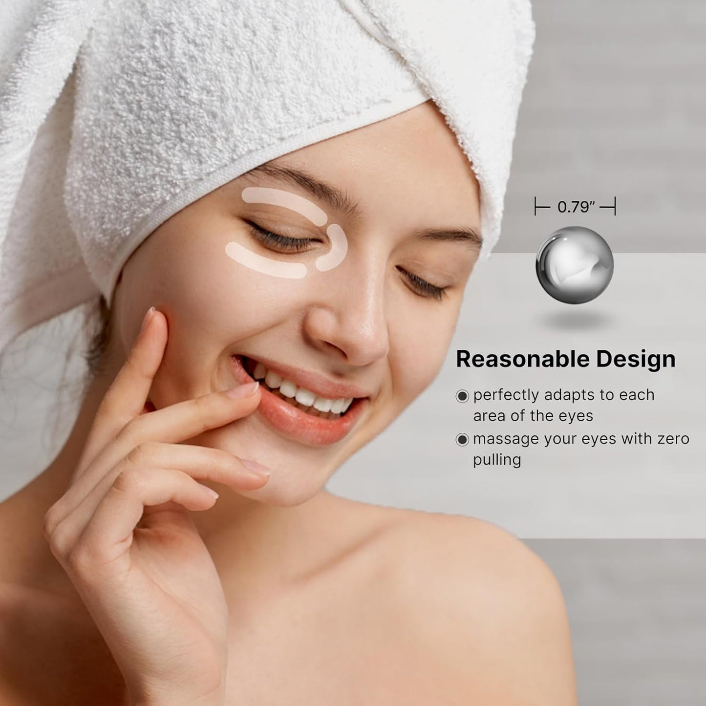 Eye Roller, Facial Roller Massager - Reduces Puffiness, Dark Circles, Cooling Therapy for Tired Eyes (with Applicator)