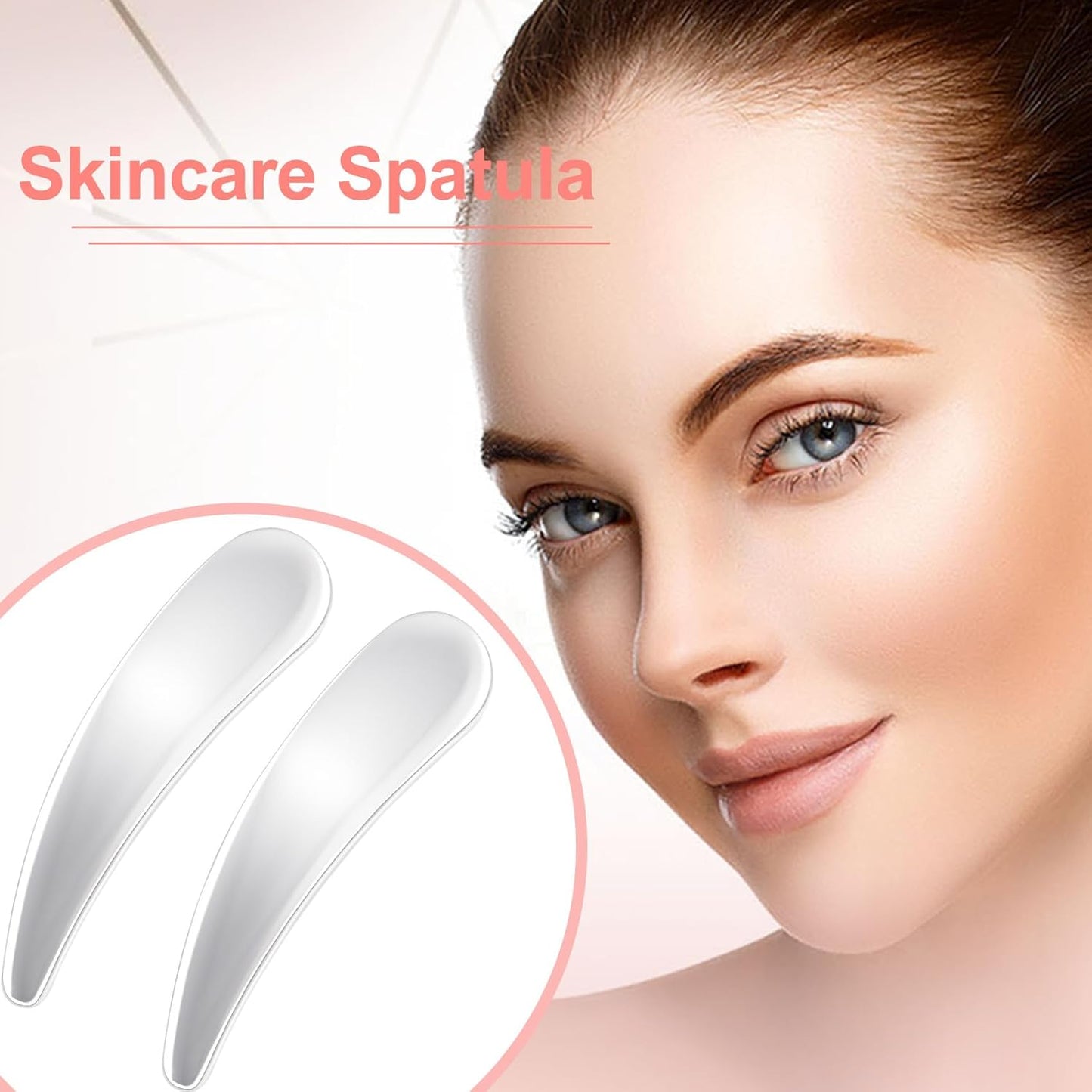 3pcs Mini Metal Makeup Spatula, Reusable Cosmetic Cream Spatulas Spoon, Skincare Scoop Applicator Facial Massage Beauty Tools for Mixing and Sampling Face Eye Cream- Silver