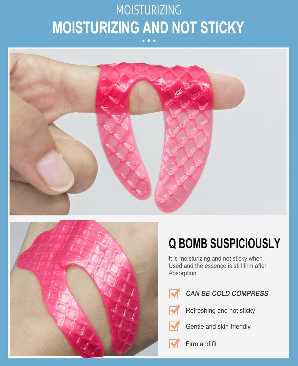 Hydrogel Eye Patches for Wrinkles, Under Eye Gel Pads For Puffy Eyes and Dark Circles, Collagen Eye Mask Skincare Pink Color