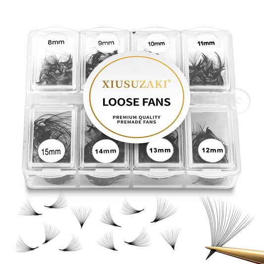 Premade Fans Eyelash Extensions 600 Fans 20D Premade Lash Fans Volume Lash Extensions 0.07 Thickness Eyelash Extension D Curl Mix 13-20mm Fluffy Soft Handmade Loose Fan(600Fans-20D-0.07-D,13-20mm)