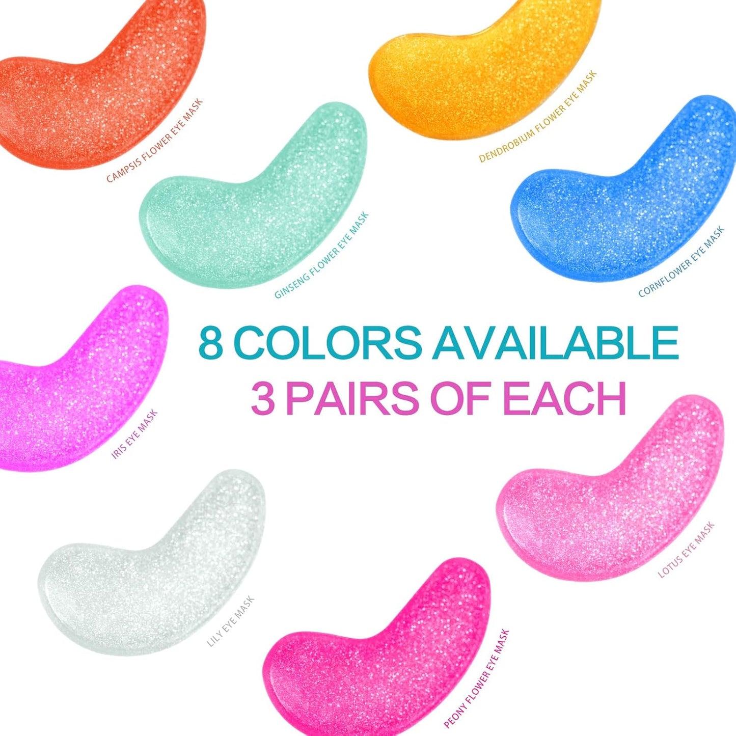 Under Eye Patches - 24 Pairs Natural Plant Extracts Eye Mask for Reduces Puffiness and Dark Circles Facial Anti-Aging, Hyaluronic Acid Eye Gel