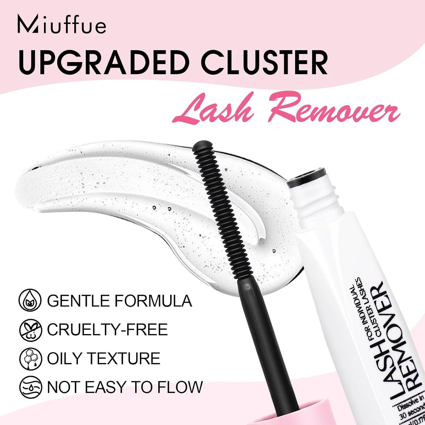 Deep Cleansing Cluster Lash Remover, Eyelash Glue Remover for Individual False Lashes, 15s Fast Removal, Safe Ingredients, Cruelty-Free, 0.17 fl oz