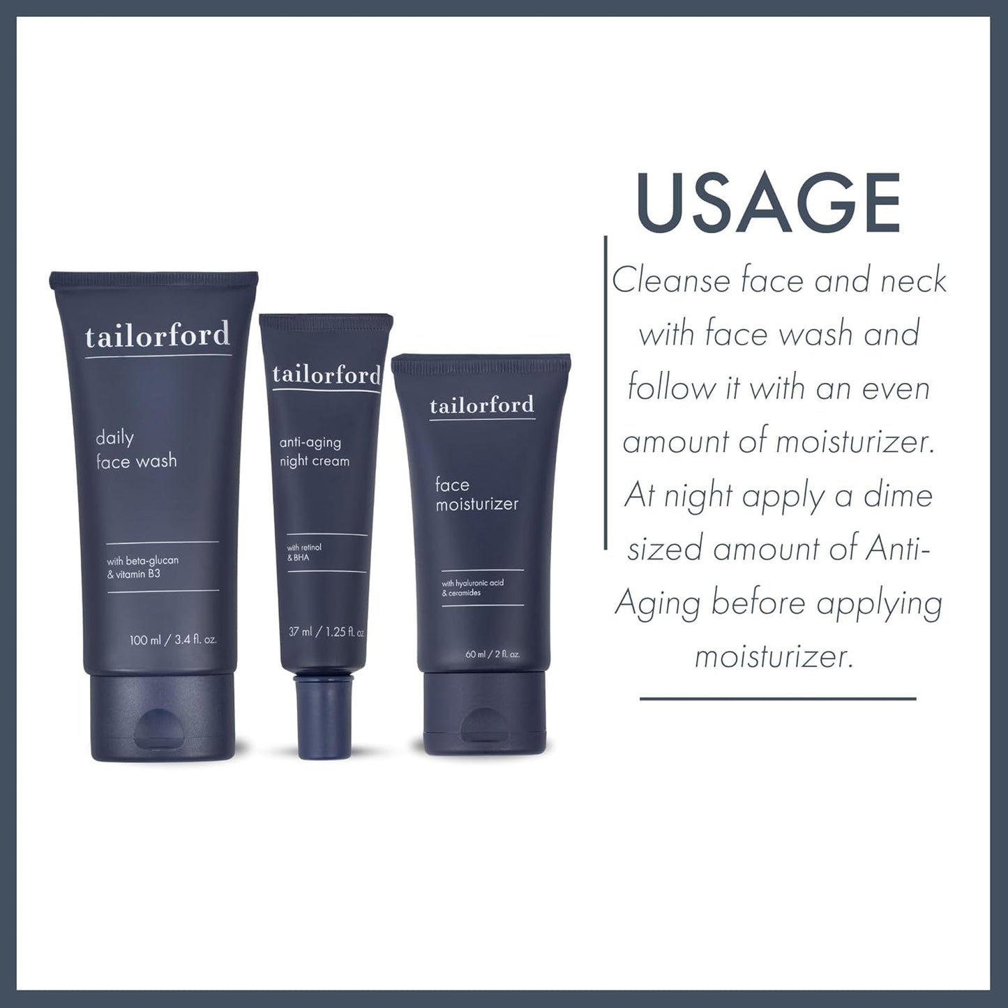 Unisex 3 Step Skin Care Routine including Face Wash, Moisturizer and Night Cream, Skin Care Set for Men and Women, Travel Size