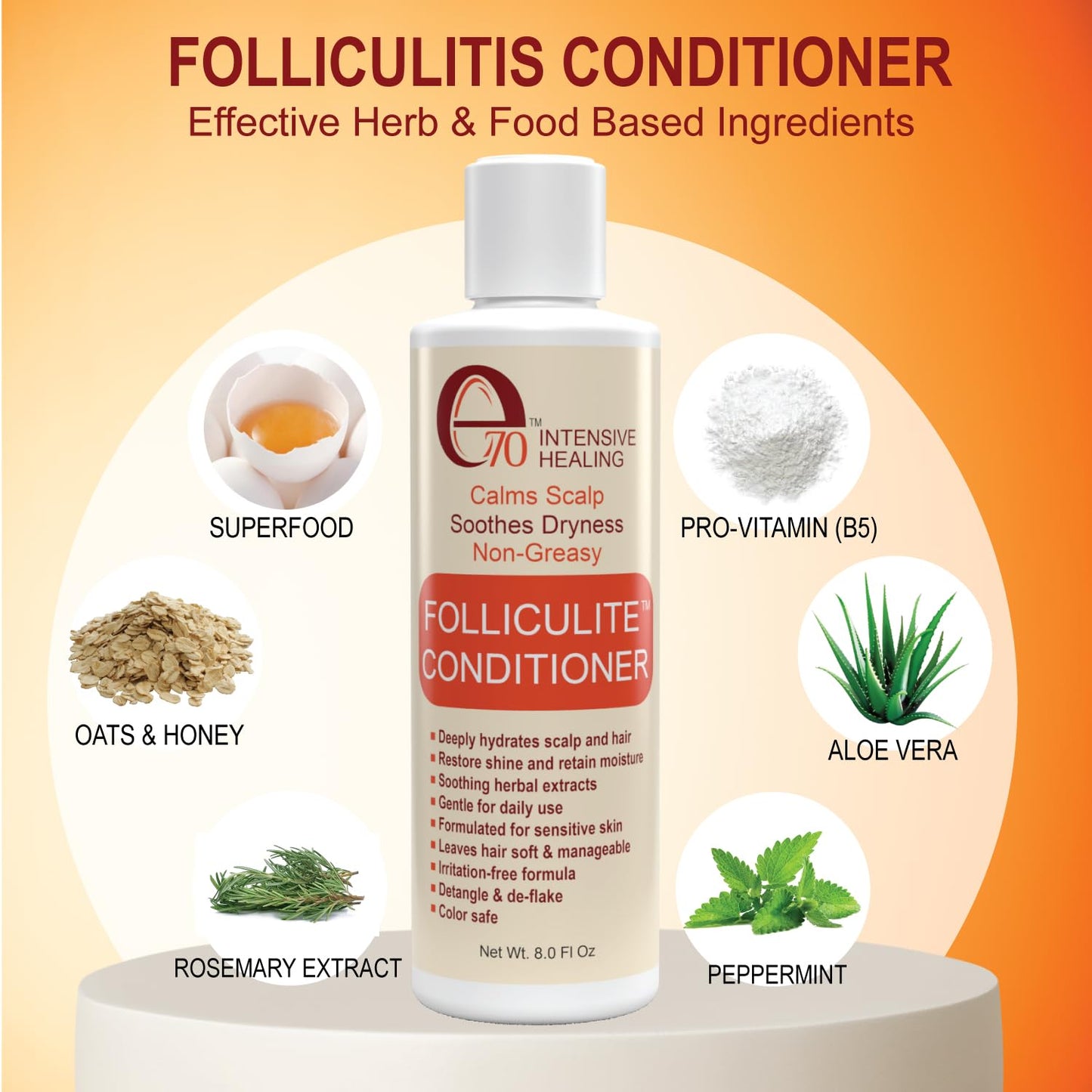 Folliculitis Treatment Conditioner with 3% BHA, Salicylic Acid, Tea Tree Oil & Chamomile Extracts - Anti Itch for women & men with Irritated Flaky Scalp Acne Treatment, Made in USA, 8 fl oz