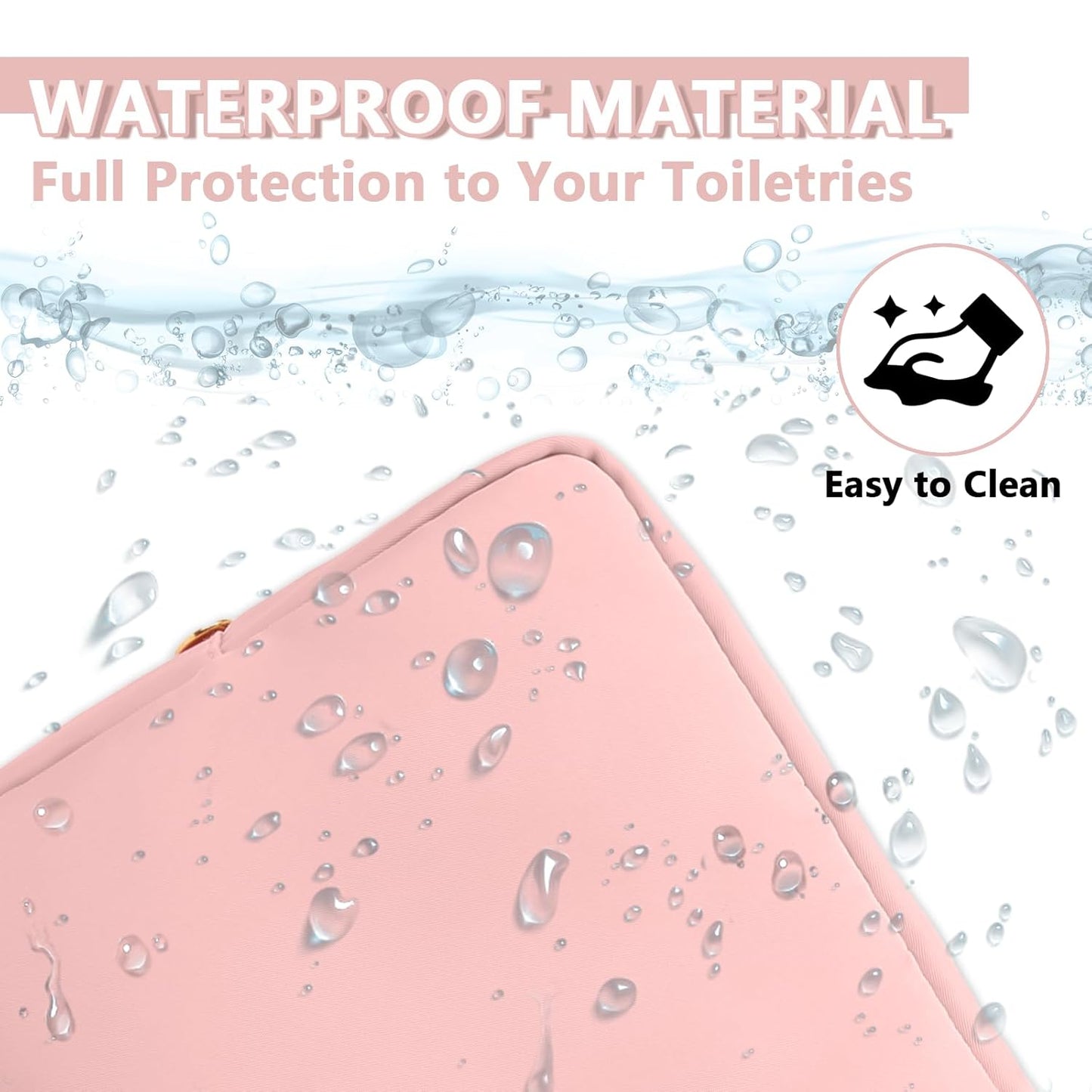 Large Makeup Bag Pouch,Nylon Women Travel Toiletry Storage Bag Preppy Cosmetic Bag for Girls,Big Makeup Organizer Bag Cute Zipper Pouch Skincare Bag for Sport Work Gift(Large-Flamingo)