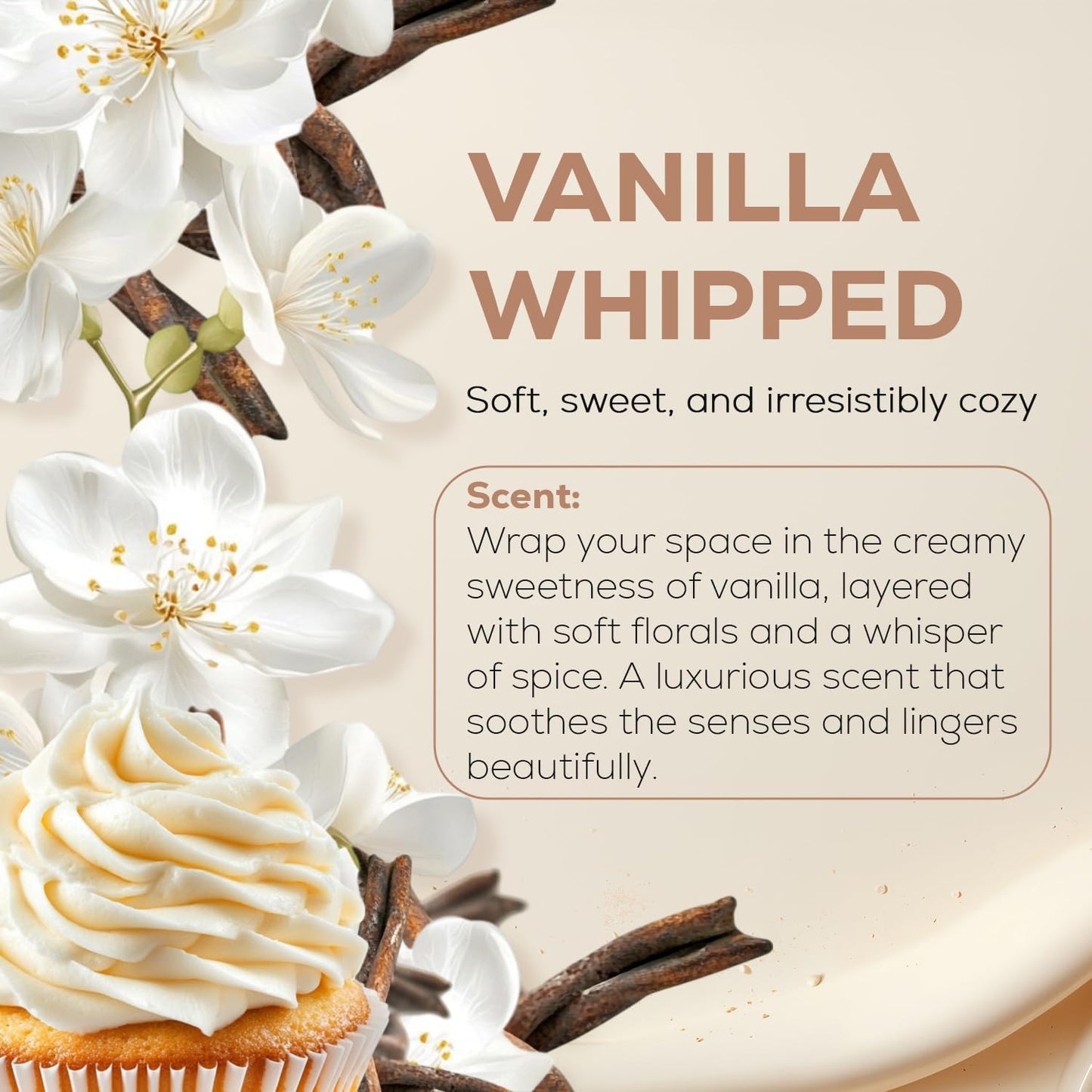 Aroma Country Whipped Vanilla Diffuser Oil - Luxury Essential Oils for Diffuser Refill & Air Freshener Room Spray - Long-Lasting & Natural Home Fragrance, Vanilla Oil for Diffusers (8.5 Fl. oz)