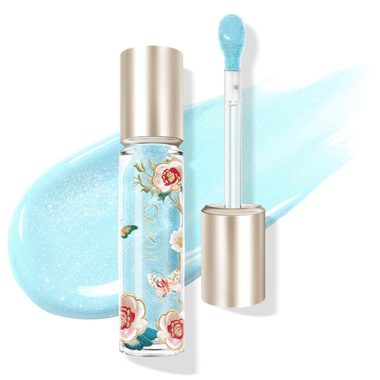 CATKIN Lip Plumper Gloss, Tinted Lip Serum with Hyaluronic Acid & Jojoba Oil, Non-sticky Volumizing Hydrating Formula for a High Shine Maximum 3D Look, Plump & Soft Lips 0.12 Fl Oz -C01 Sapphire Ocean