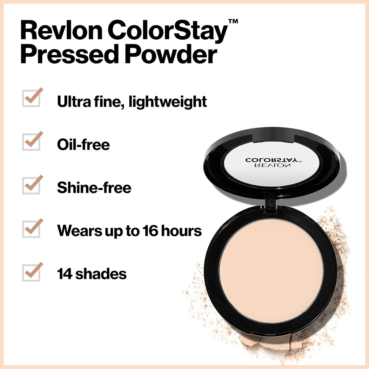 Revlon ColorStay Pressed Powder Face Makeup, Longwearing, Fragrance-Free, Noncomedogenic, 880 Translucent, 0.3 oz