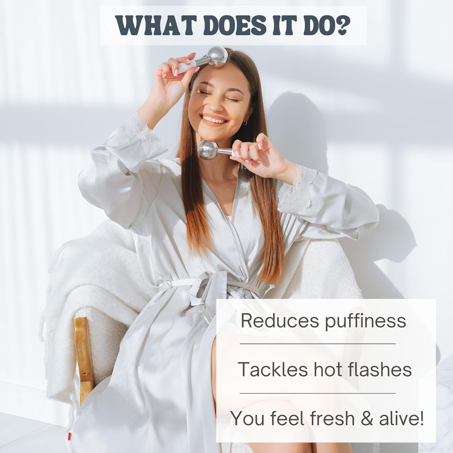 Eli with Love Ice Globes for Facials - 360 Rotating Unbreakable Steel Ice Globes with Carry Case - Professional Esthetician Supplies - Ice Roller for Face and Eyes - Ideal Skincare Tool (White)