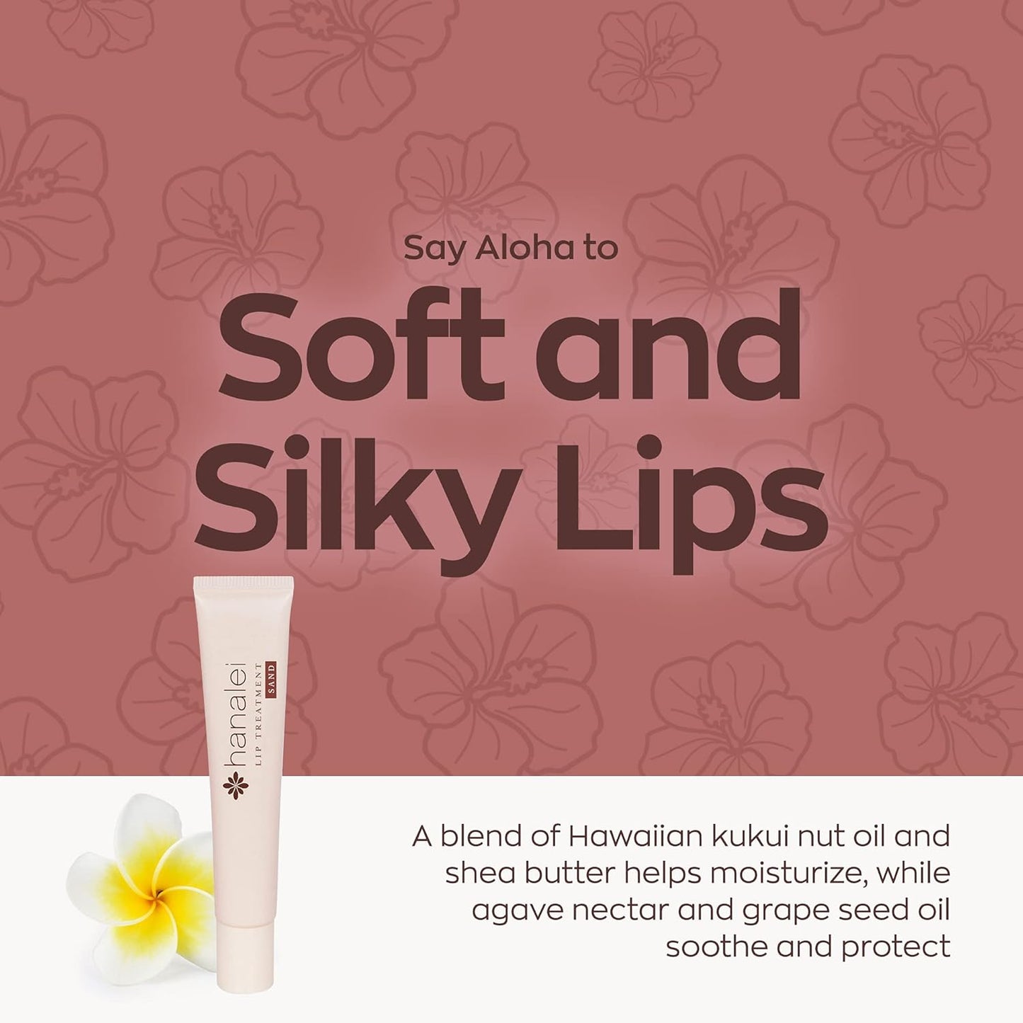 Hanalei Lip Treatment for Dry, Chapped Lips – Intensive Overnight Moisturizer with Kukui Oil, Shea Butter & Grapeseed Oil – Hydrating Balm for Healing Cracks – Natural Nude Tint, 15g – Cruelty-Free