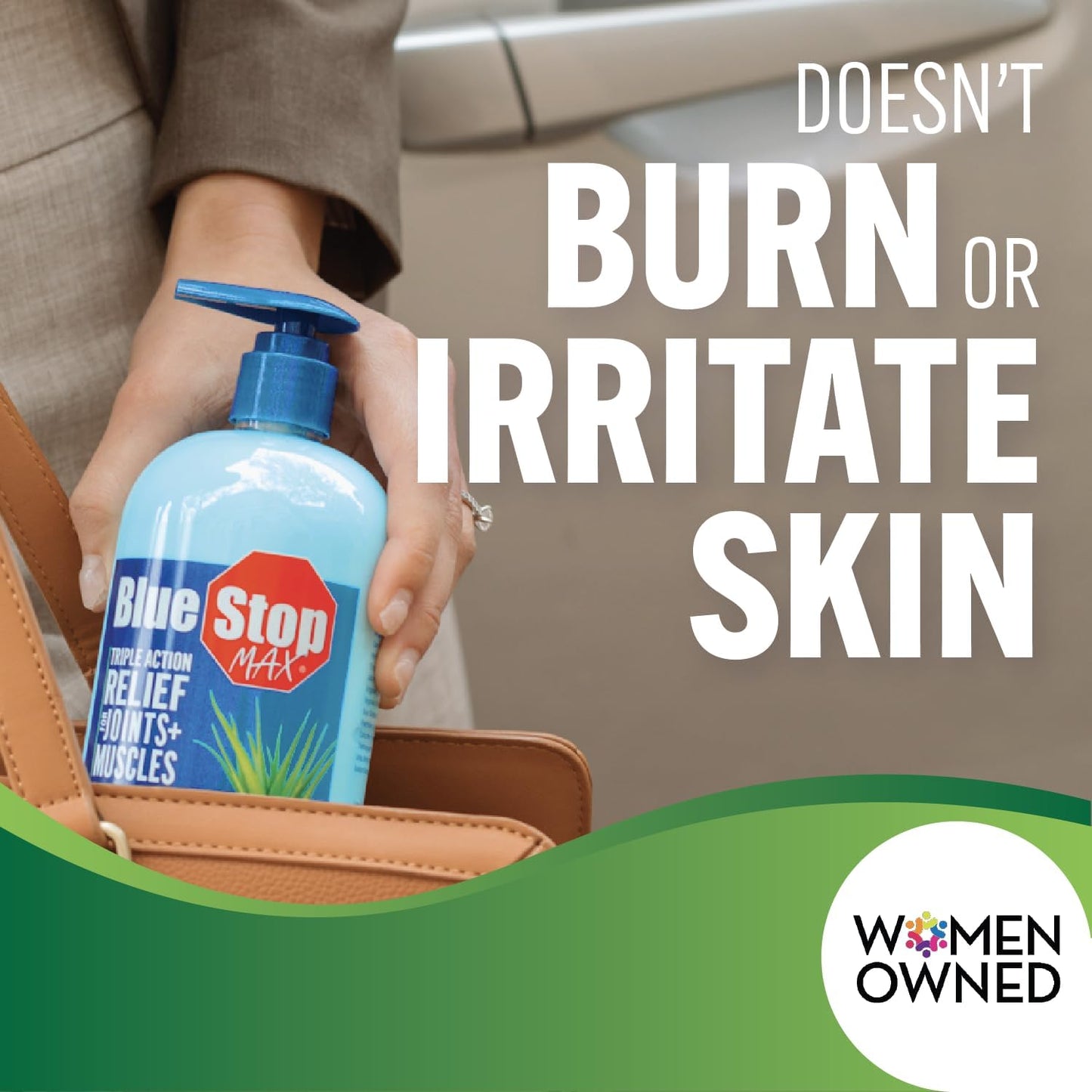 Blue Stop Max Massage Gel for Body Aches, 16 oz Pump Bottle; 3 in 1 Product Relieves Body Aches, Supports Joints and Nourishes The Skin