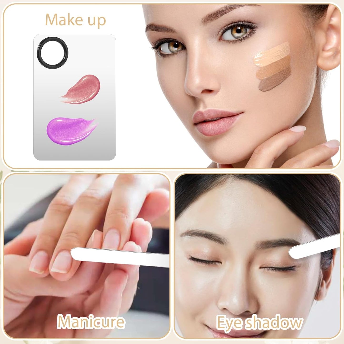 5 Pcs Makeup Spatula Korean Foundation Spatula Stainless Steel Makeup Mixing Palette Acrylic Makeup Palette Cosmetic Spatula Beauty Spatula Makeup Tools