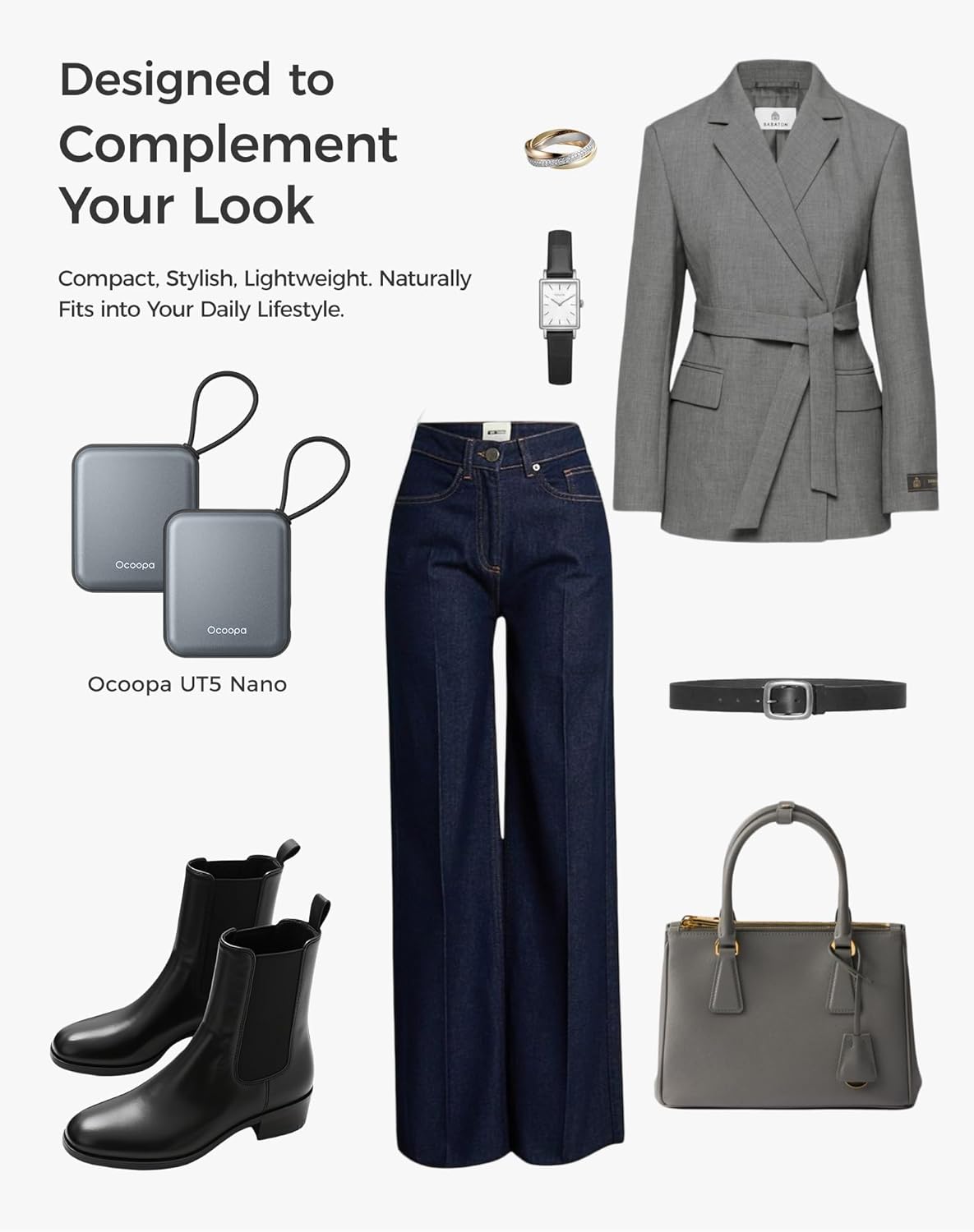 OCOOPA Hand Warmers Rechargeable, Smart Temp Control 7H*2 Long Safe Heat, Ultra Slim, Pocket-Size Design That Fits Gloves, Gifts for Women, Outdoor, Office, Commute (UT5 Nano)