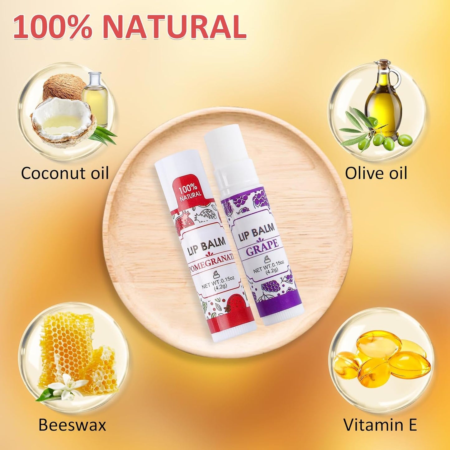 16 Pack Lip Balm, Natural Lip Balm Bulk with Vitamin E and Coconut Oil, Bulk Moisturizing Lip Balms for Dry Lips-16 Flavors