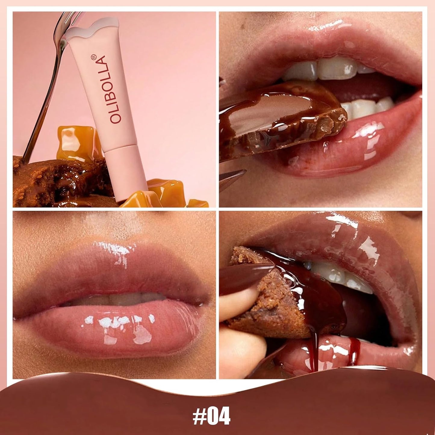 Tinted Lip Balm, Buildable Lip Color, Hydrate, Glossy, Lightweight, Sheer tint, 3-in-1 Moisture, Repair and Color, 0.33Oz(04 caramel)