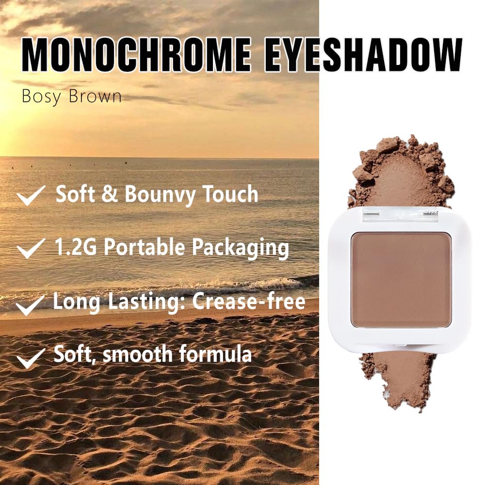 evpct Matte Brown Eyeshadow Palette Makeup for Older Women, Nude Rosy Brown Cream Eye Shadow Palette Single for Older Women Matte, Monochrome Natural High Pigment Mini Eyeshadow Sombra Para Ojos