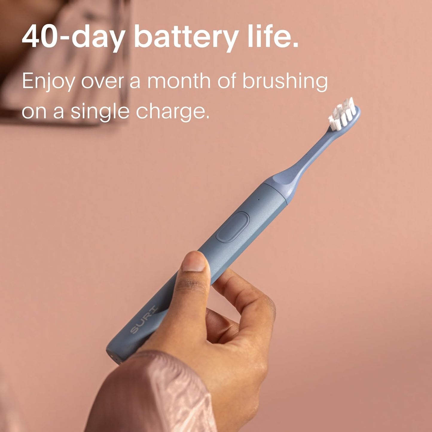 SURI 1.0 Sonic Electric Toothbrush | 40+Day Battery | Designed in California | Sustainable Electric Toothbrush for Adults | Travel Toothbrushes | Tooth Brush | Blue