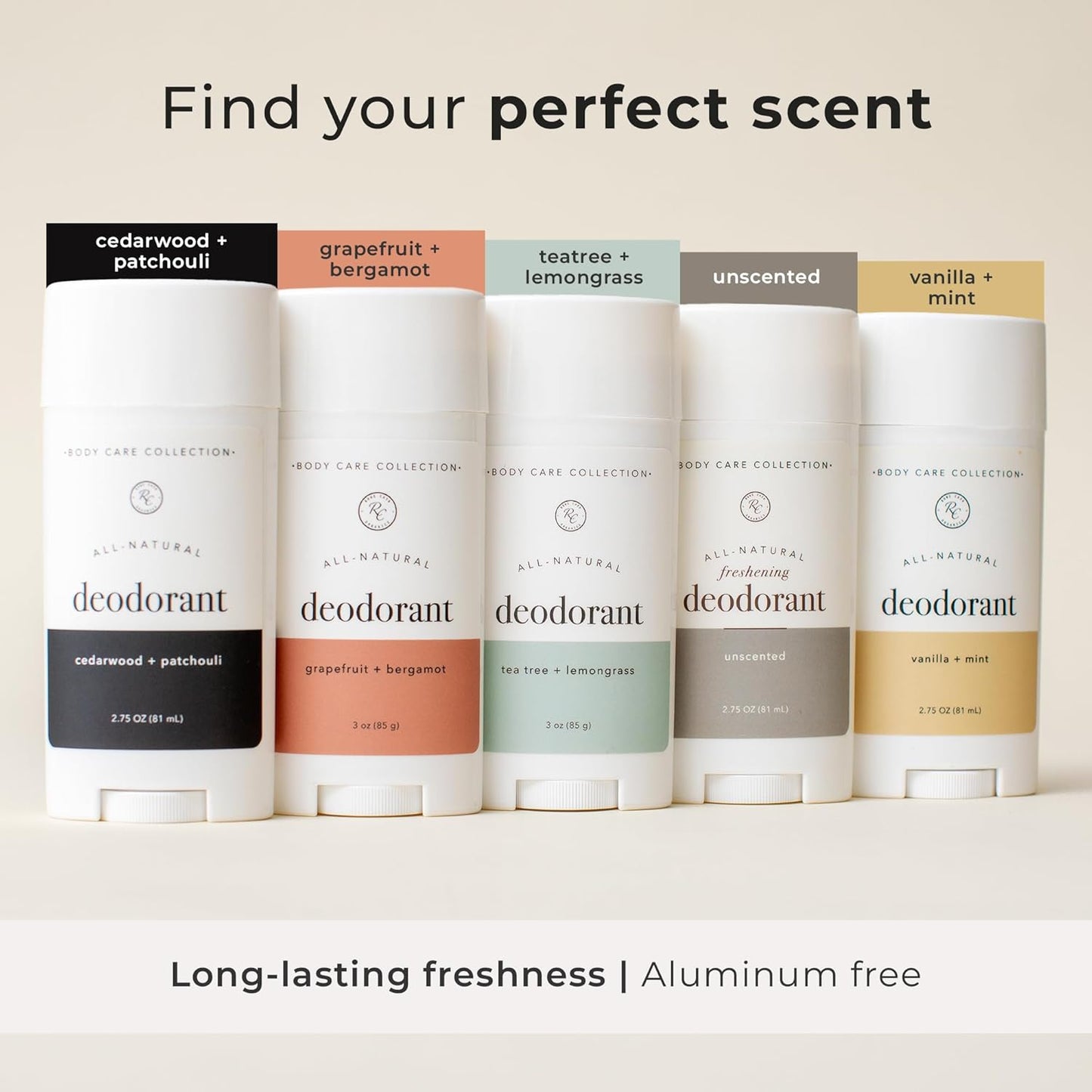 Rowe Casa Organics Tea Tree + Lemongrass Natural Deodorant for Men and Women, Fresh and Energizing Paraben-Free Deodorant Stick with Therapeutic-Grade Essential Oils, 2 oz