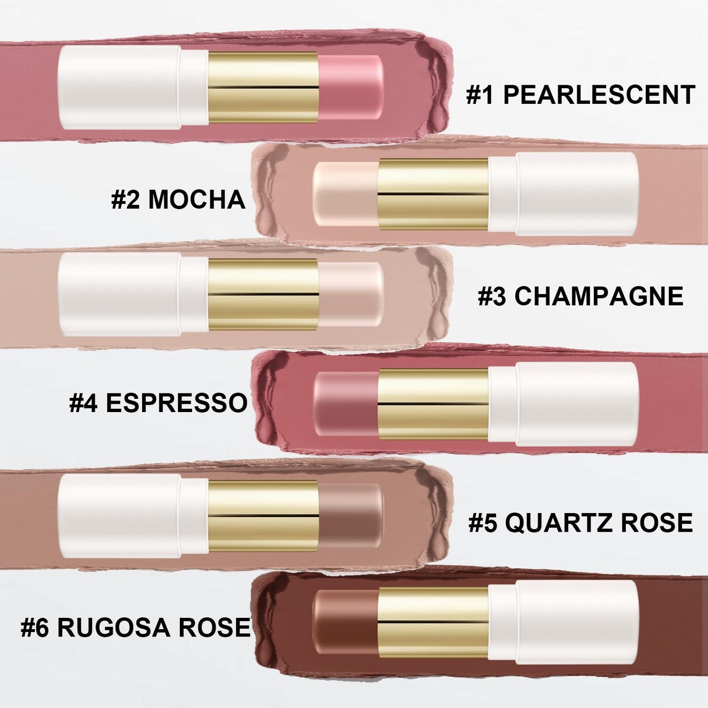 6 Colors Cream Contour Stick Makeup Kit, Shades with Blush, Highlighter and Bronzer,Double Ended Contour Stick for Cheeks, Waterproof and Long Lasting, Matte and Dewy Finish (Set B)