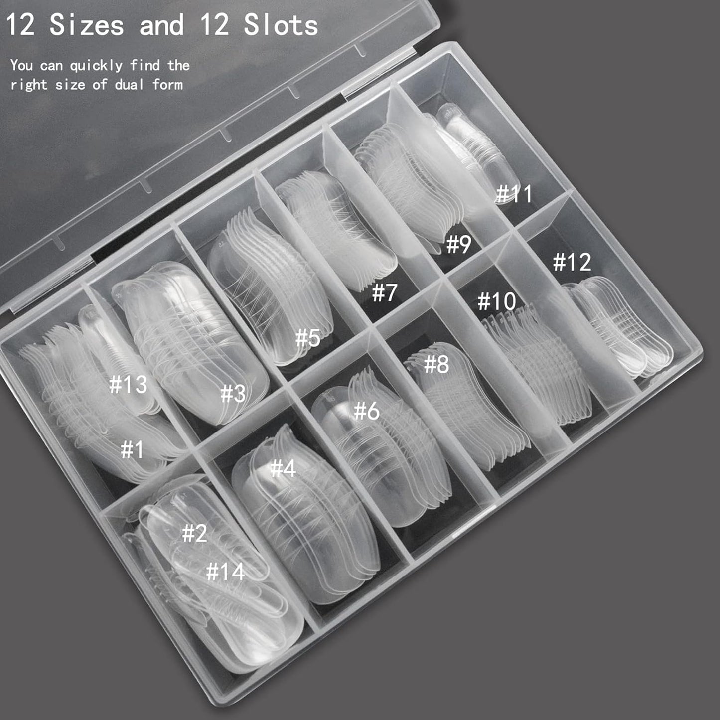 140Pcs Dual Nail Forms,Upturned Extension Poly nail gel Nail Forms Full Cover Reusable Nail Molds 14 Sizes for Nail Art Design Salon&DIY