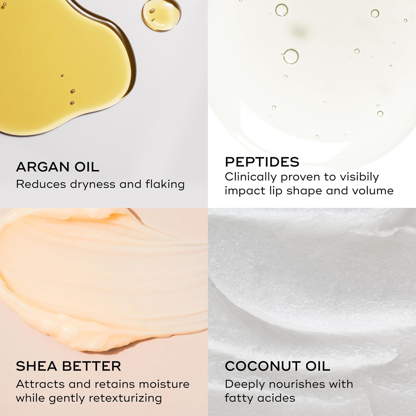 EVER SMOOTH Peptide Lip Therapy Collagen Balm with Coconut, Argan, Camellia Oils - PETAL (Soft, Neutral Pink)