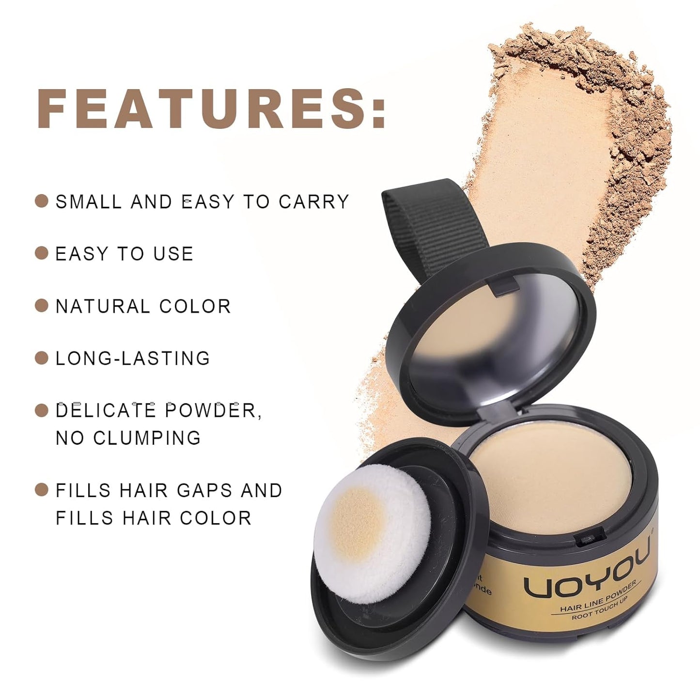 Root Touch Up Powder Instantly Conceals Hair Loss, Gray Root Cover Up Powder, Water & Sweat Resistant Hair Powder for Thinning Hair Men & Women, Includes Brush (Grey, 4g Bottle with Brush)