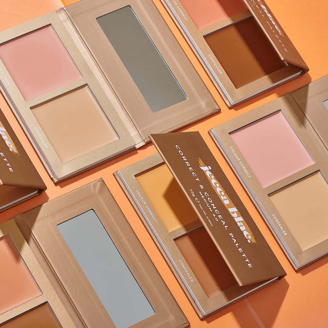 Jecca Blac Correct and Conceal Medium Coverage Palette, Lightweight Long Lasting Formula, Medium To Full Coverage, Gender Neutral and LGBTIQA+ Inclusive Make Up, Dark 6.0, 12g