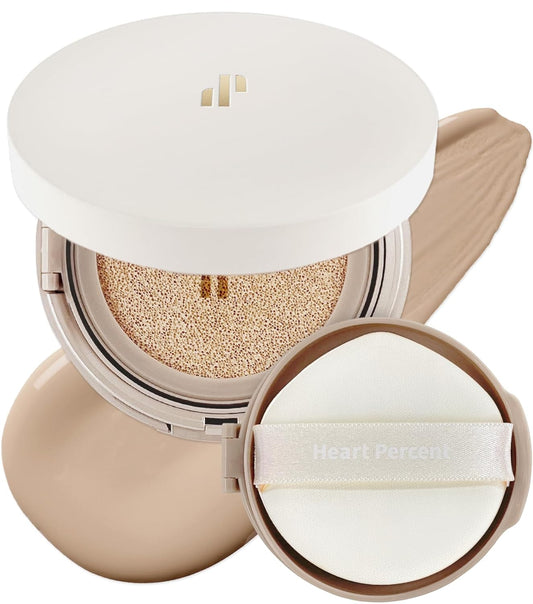 Heart Percent Dote on Mood Layer Cushion SPF 50+/PA+++ with Refill, Satin Glow Silky Flawless Finish Full Coverage Advanced Skincare Foundation (#23N)
