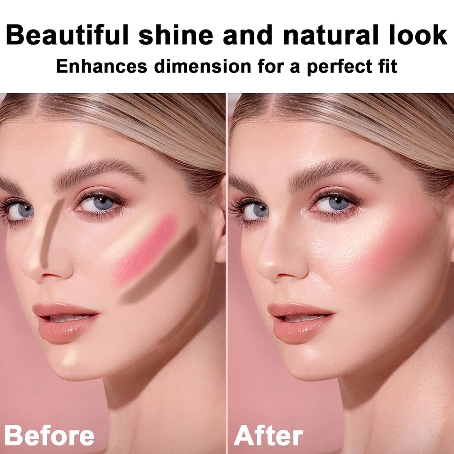 3Pcs Cream Contour Stick Makeup Kit, Shades with Highlighter, Blush and Bronzer Contour Stick for Sculpt the Cheeks, Long Lasting, Waterproof, Matte & Dewy Finish LIGHT(1+3+4)