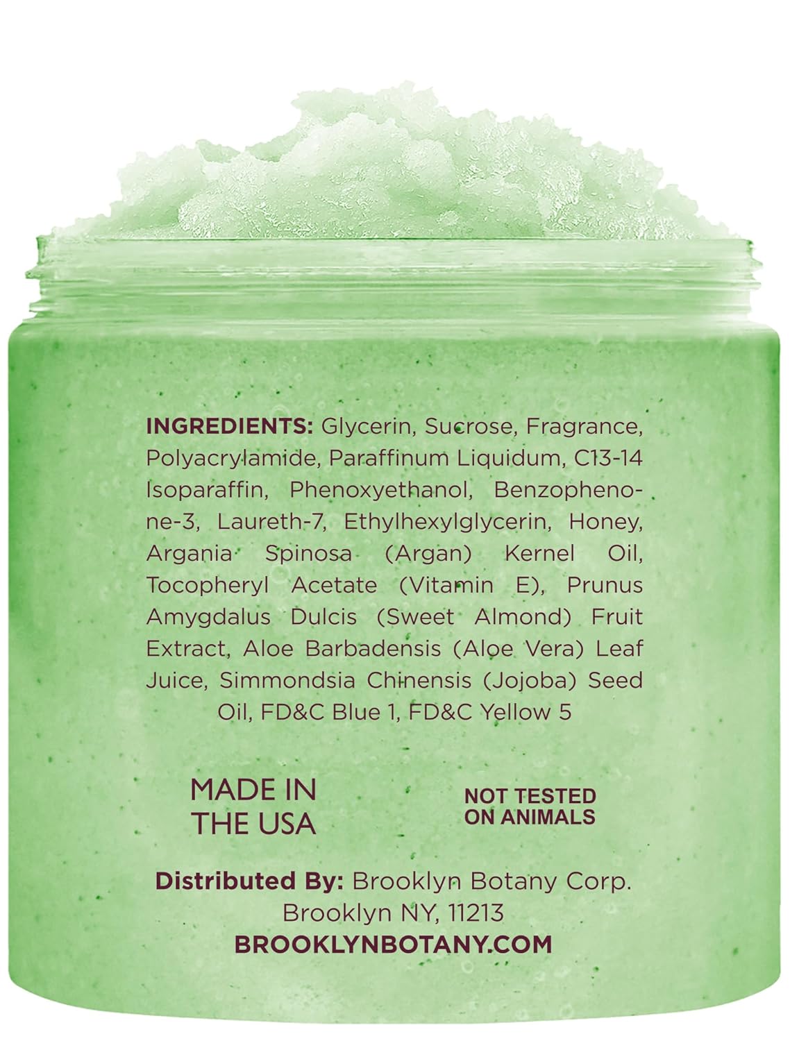 Brooklyn Botany Green Tea Honey Sugar Scrub for Body 10 oz – Deeply Hydrating and Gently Exfoliating Body Scrub for Women and Men – Moisturizing and Nourishing the Skin
