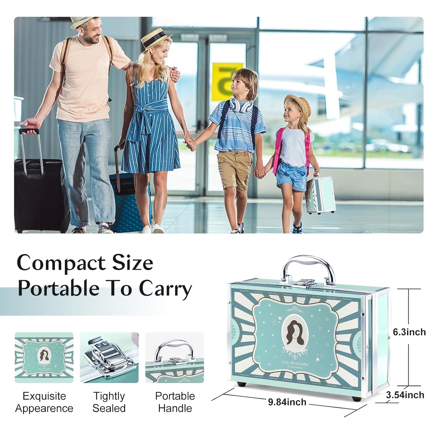 All In One Makeup Kit For Girls, Beginner Makeup Kit For Teens Makeup Kit For Little Girls Full Set Make Up Kit For Women Cosmetic Set 18 Color Eyeshadow Eyeliner Lipgloss Blush Mirror - Green