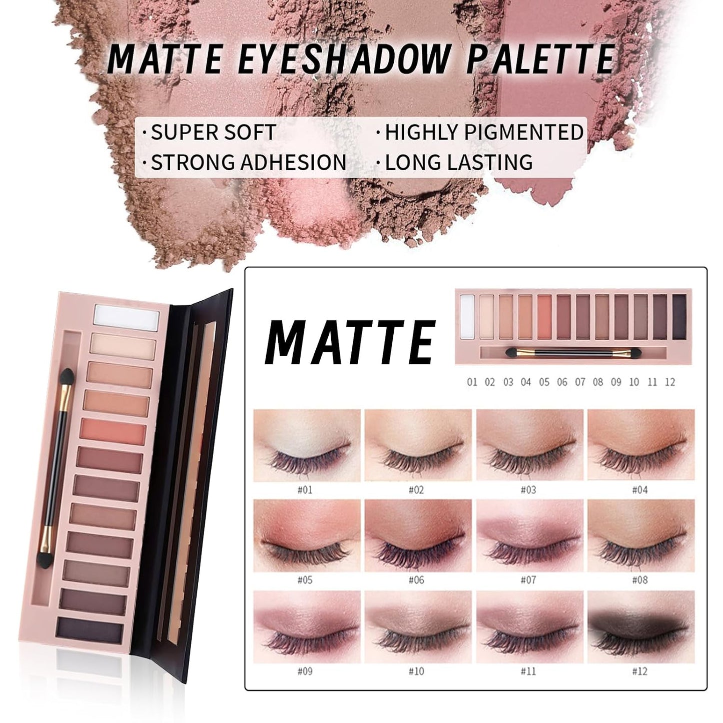 Face Primer, Makeup Brush and Sponges, Eyebrow Soap and Pencil, Mascara, Winged Eyeliner Stamp, cosmetic bag，Eyebrow Soap and Pencil, Mascara, Winged Eyeliner Stamp