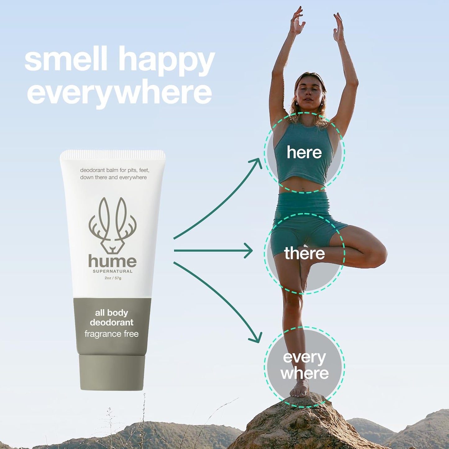 Invisible Whole Body Deodorant for women and men - All Over Full Odor Control Aluminum Free Deo - No Baking Soda- Anti-Chafing Cream Full Body deodorant, Safe for Sensitive Skin, Fragrance-Free