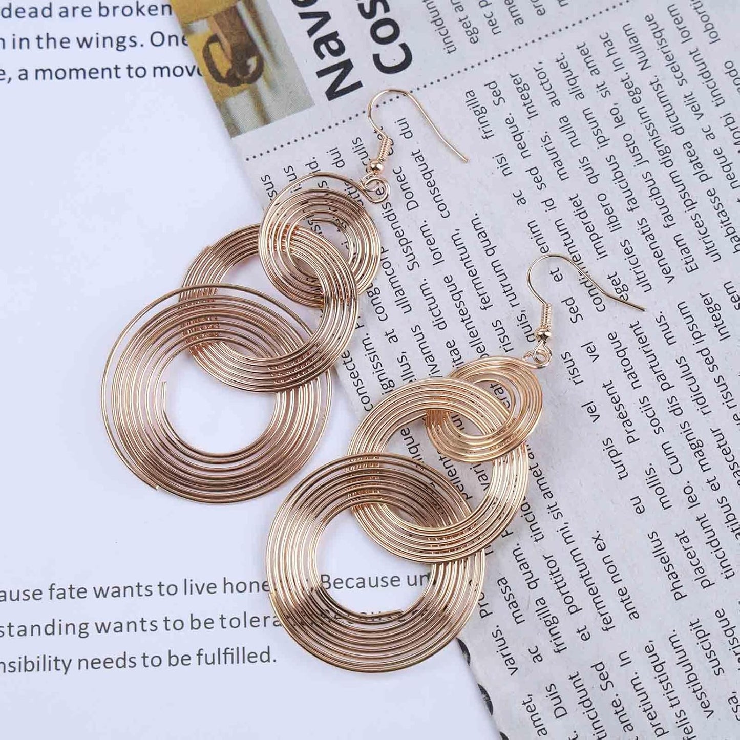 Punk Exaggerated Circle Drop Earring Long Circle Hoop Earrings Swirl Circle Earrings Gold Large Hollow Circle Dangle Earrings Jewelry for Women
