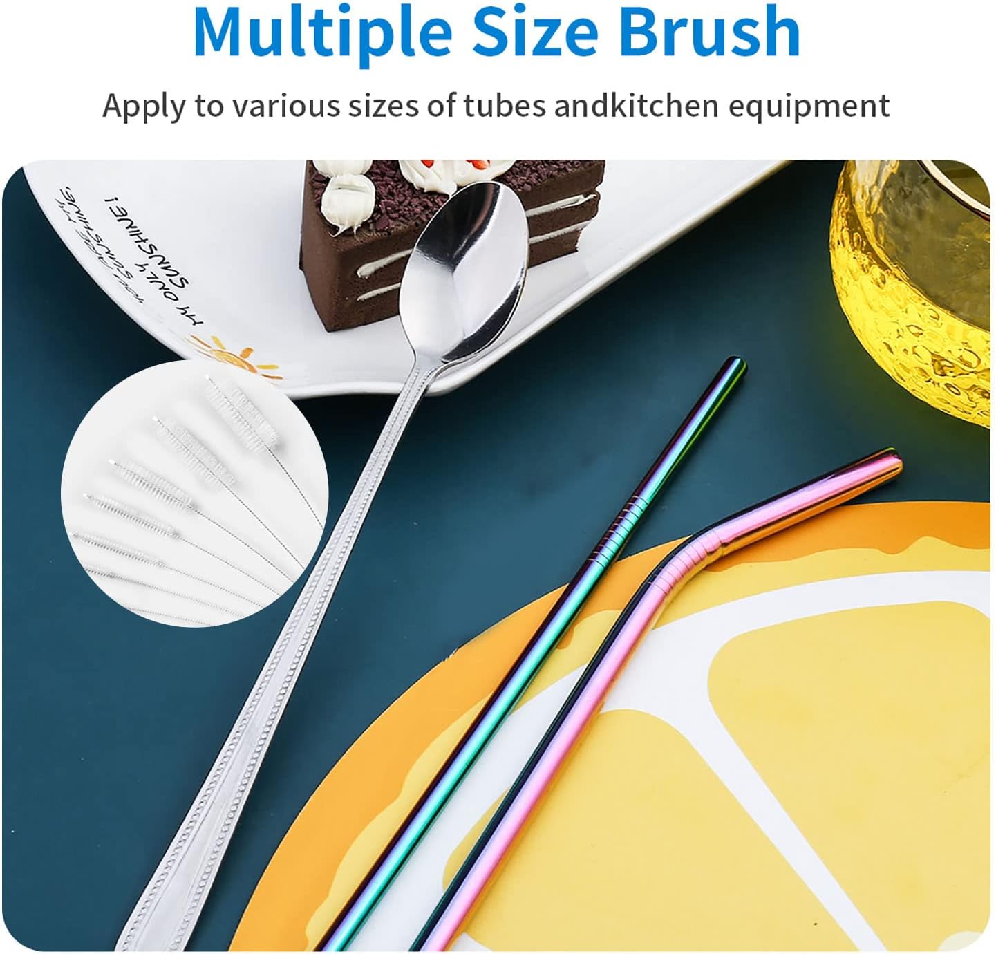 10 Pcs Flexible Drain Brush Straw Cleaner Brush Set,Pipe Cleaners Brush,61Inch Stainless Steel Double-Ended Hose Brush 8.2Inch Nylon Long CPAP Tube Cleaning Brush for Home Kitchen Sink Plumbing(White)