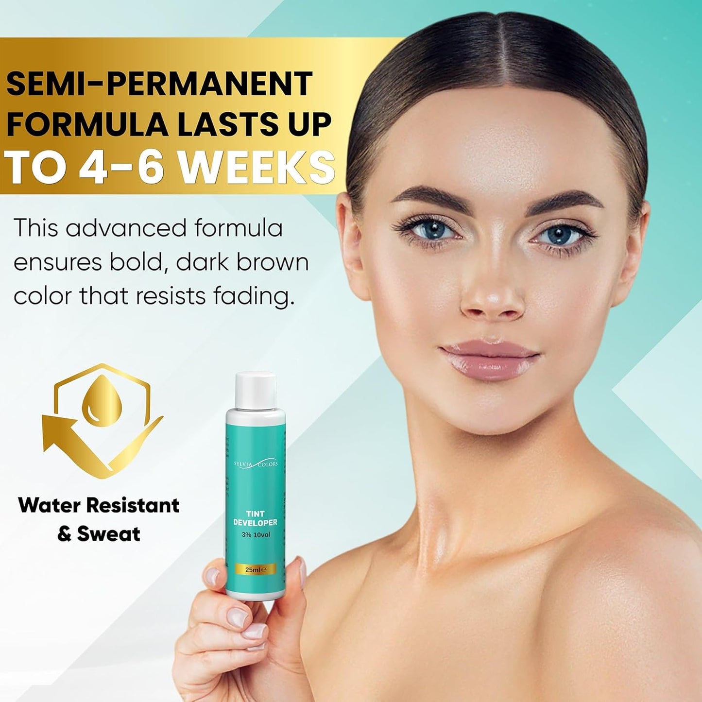 Professional Tint Kit Semi-Permanent 40 Applications Lasts 4-6 Weeks Spot Coloring Set WaterprooF (Black, 25 ML)