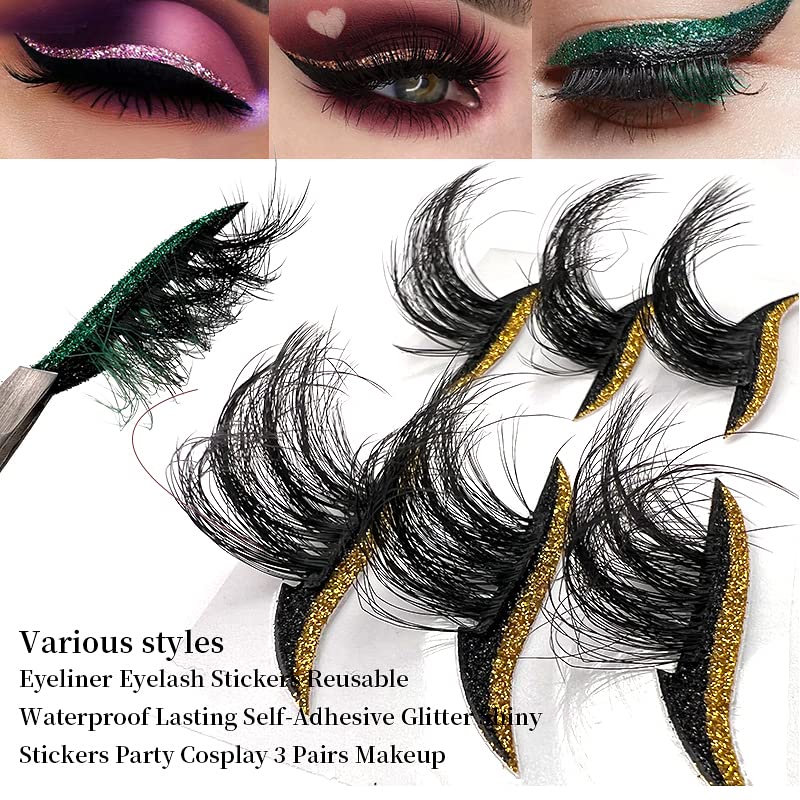 HBZGTLAD 3 in1 color eyeline Press On Nail with Eyelash Packing Boxes Set Package Pink White DIY Lashes and Nail Suit Box 1set… (SET-51)