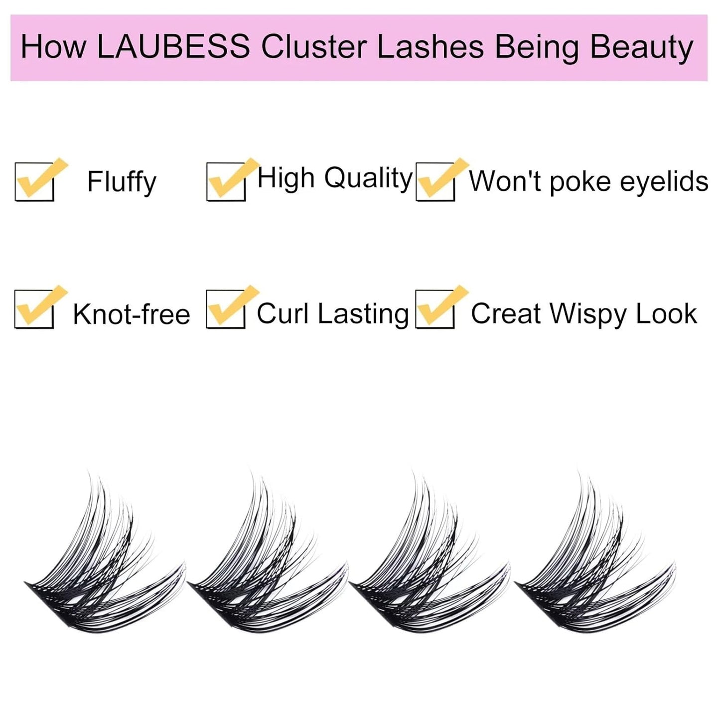 Cluster Lashes Individual Lashes D Curl Lash Clusters Volume Eyelash Clusters DIY Lash Extension Kit Fluffy Cluster Eyelash Extensions (02-0.07D, 12mm)