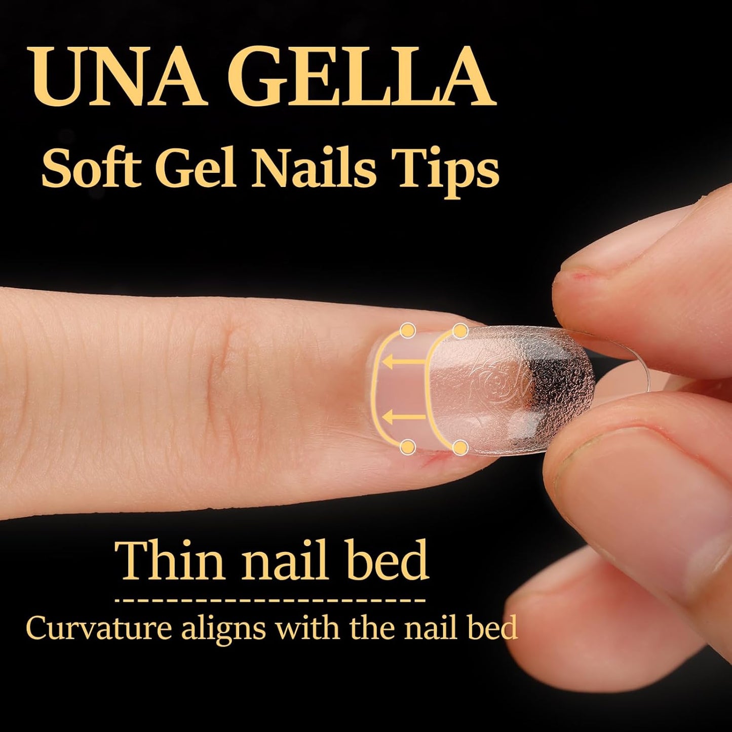 UNA GELLA 600Pcs Short Oval Almond Gel Nail Tips, Pre-file Round Almond Nail Tips 12 Sizes Soft Gel Clear Fake Nails Tips Full Cover for Nails Extension Home DIY Salon with Box