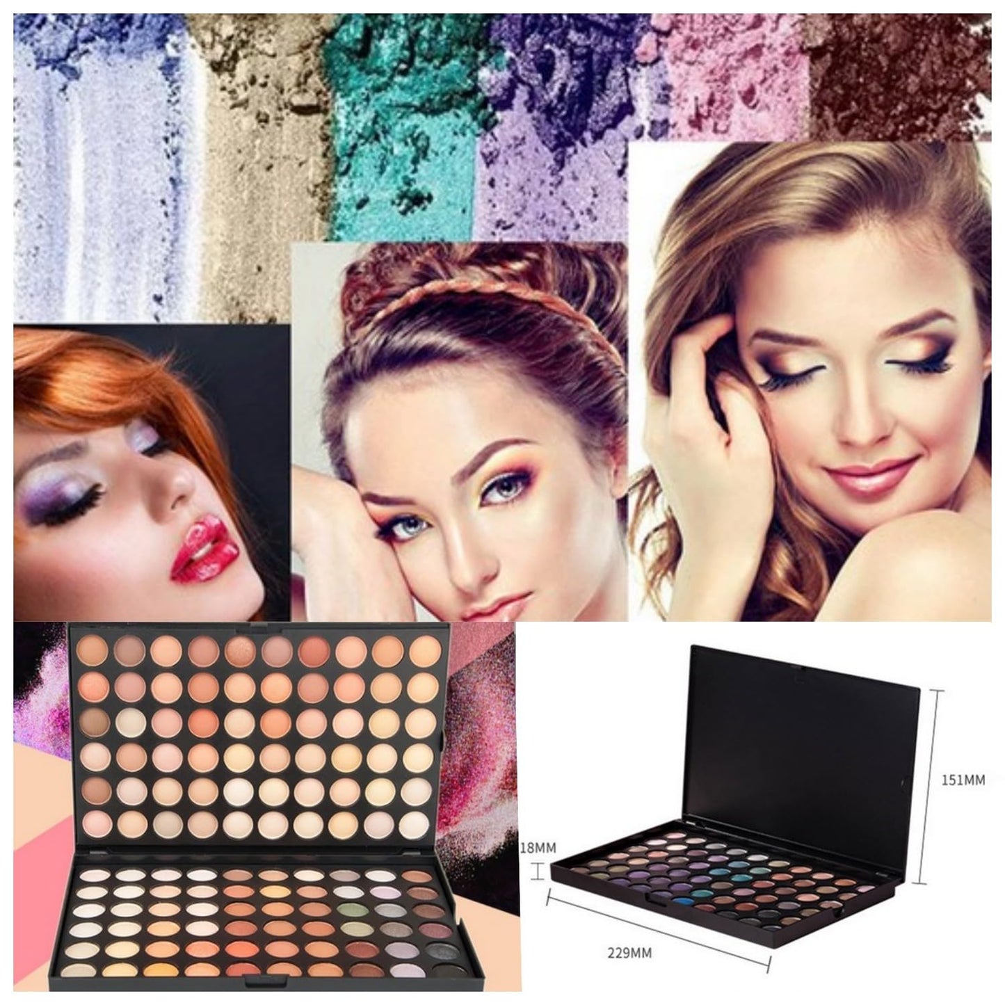 120 Nude Eyeshadow Palette, Beauty Makeup Palette Multicolor Combinable Highly Pigmented Warm Color Cosmetic Sweatproof Matte Pearl Shimmer Makeup Shadow Palette Professional for Women #4