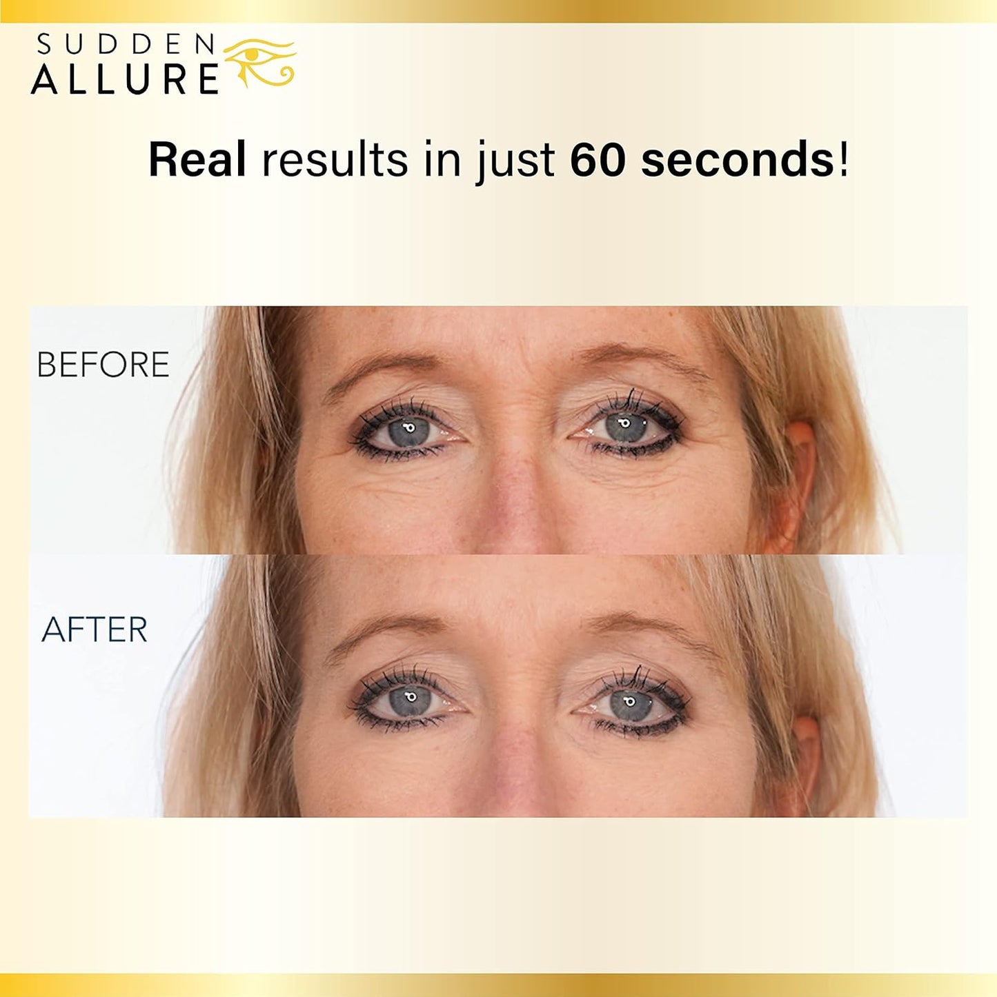 Sudden Allure Instant Face Lift Serum – Erase Under Eye Bags & Wrinkles in 60 Seconds - Firming Face & Eye Serum Cream - Instantly Tighten & Reduce Eye Bags & Crows Feet | Made in USA (10 ml, 3 Pack)