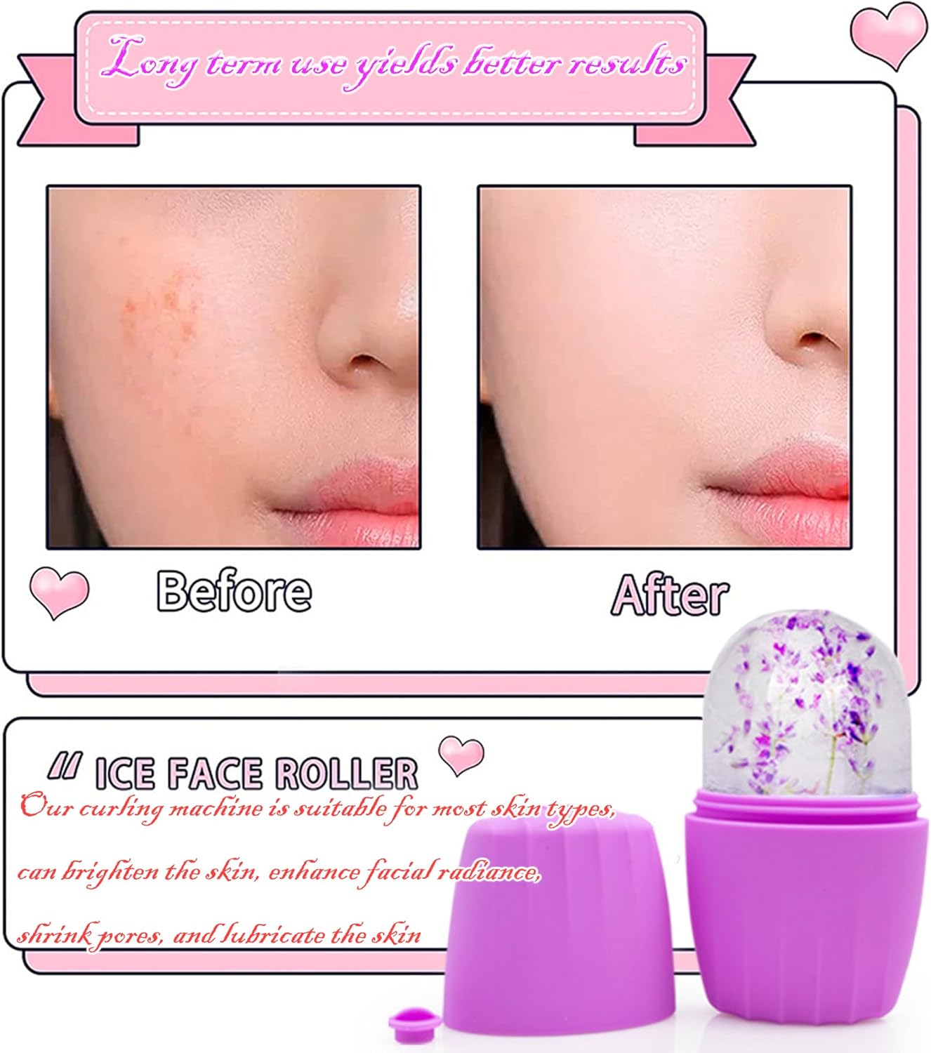 Ice Facial Cube Facial Beauty Ice Roller Skin Care Tools Ice Roller for Face and Eye Silicone Ice Mold for Face Beauty Ice Face Roller