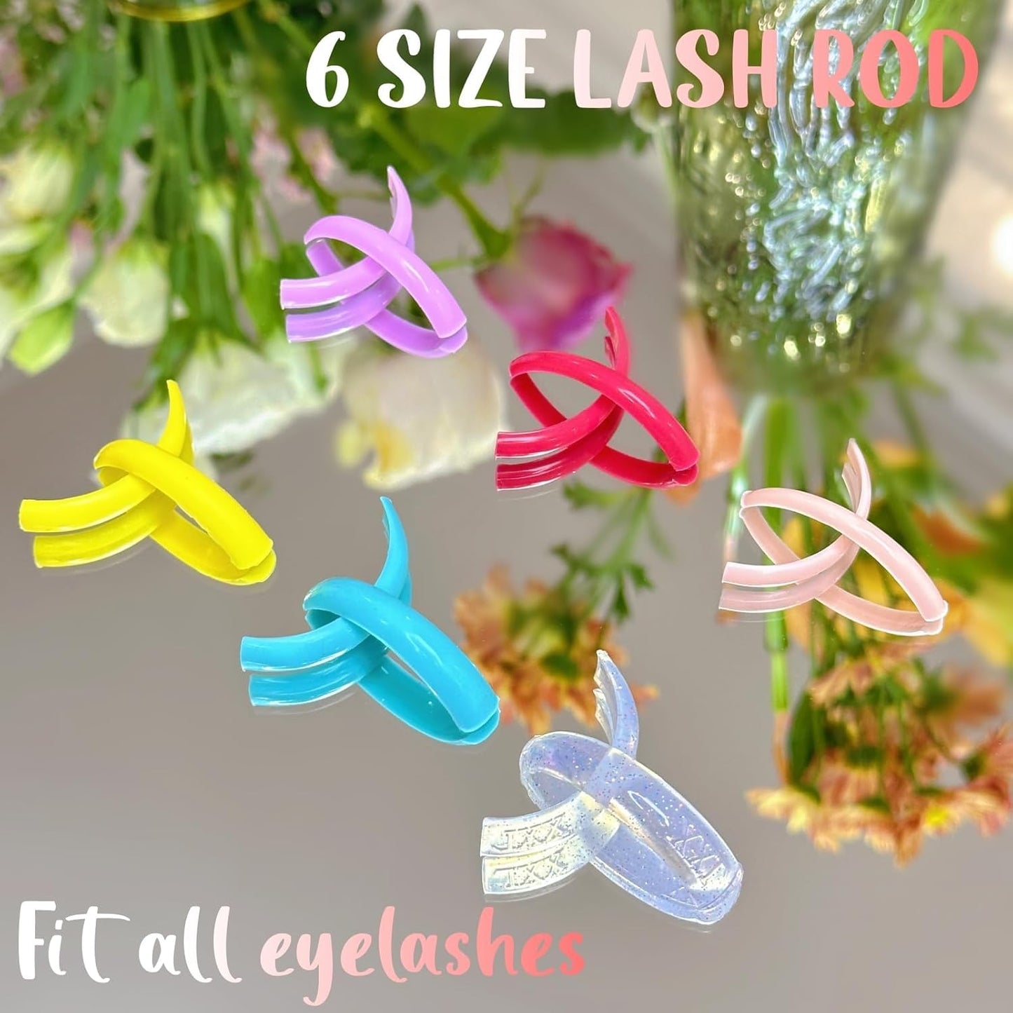 Eyelash Perm Pads Lash Lift Rods Lollipop Eyelash Perm Silicone Pads 6 Sizes Reusable Soft Lash Lift Pads Shield for Different Length Eyelashes Perfect Lifting (colorful)