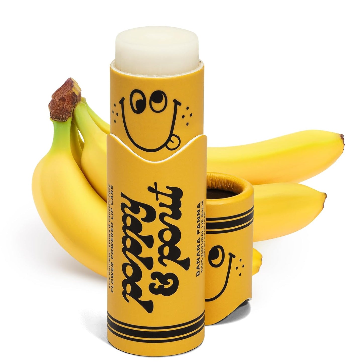 Poppy & Pout Kids Jumbo Lip Balm | All Natural Lip Balms & Moisturizers | Hydrates with Beeswax, Vitamin E, Organic Coconut Oil | Cruelty-Free | Lip Balm in Recyclable Cardboard Tube (Banana Fanna)